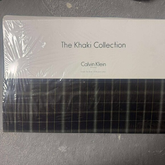 New Calvin Klein Plaid Multicolor QUEEN Flat Sheet ONLY - Picture 1 of 3